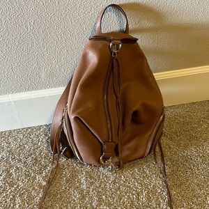 Rebecca Minkoff Julian Pebbled Leather Backpack, large, color caramello